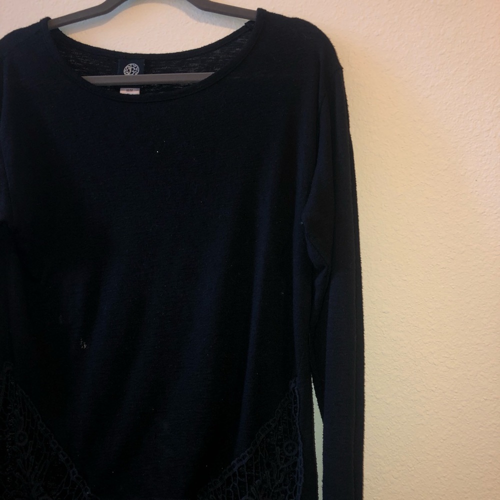 Black Shirt/ Crochet sides